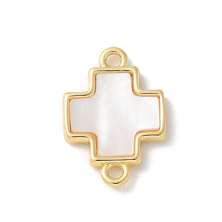 Natural White Shell Connector Charms KK-P292-12G-1