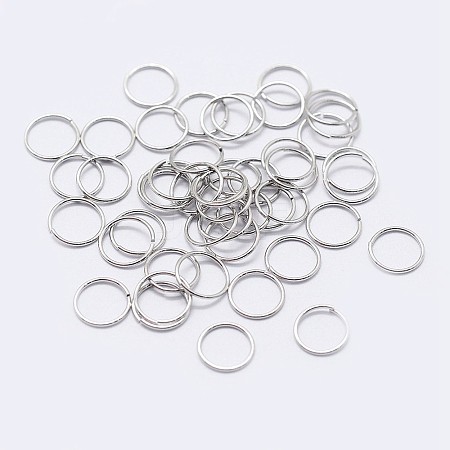 Anti-Tarnish Rhodium Plated 925 Sterling Silver Saw Cut Open Jump Rings STER-F036-02P-0.5x5mm-1