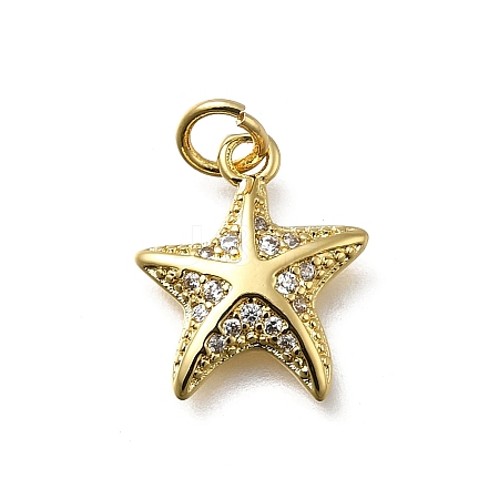 Brass Micro Pave Cubic Zirconia Charms X-KK-C090-25G-1