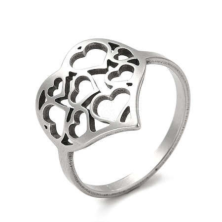 Non-Tarnish 201 Stainless Steel Finger Rings RJEW-G278-37P-1