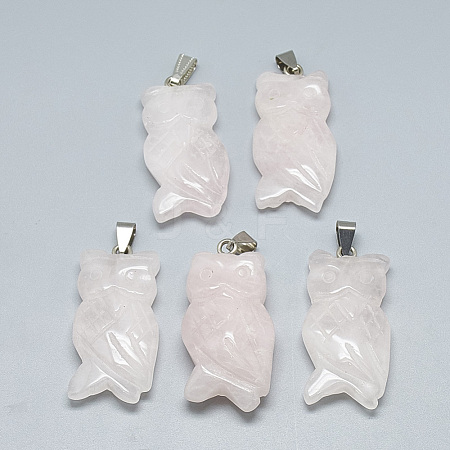 Natural Rose Quartz Pendants G-T087-07-1