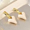 Brass Enamel Dangle Hoop Earrings for Women KK-CBA760A-06G-05-2