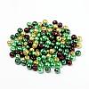 Choc-Mint Mix Pearlized Glass Pearl Beads HY-X006-6mm-04-2