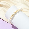 Natural Cultured Freshwater Pearl & Brass Beaded Stretch Bracelets for Women BJEW-JB13998-2