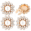 4Pcs Zinc Alloy & Rhinestone Cufflinks BUTT-PH0001-84B-1