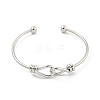 Cross Knot Brass Open Cuff Bangles for Women BJEW-G704-01P-2