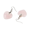 Natutal Rose Quartz  Dangle Earrings EJEW-F343-D05-3