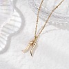 Alloy Double Italian Horn Pendant 304 Stainless Steel Satellite Chain Necklaces NJEW-JN05563-2