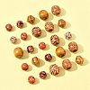 161Pcs 8 Styles Printed Natural Wood Beads WOOD-FS0001-52-7