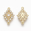 Brass Micro Pave Clear Cubic Zirconia Links X-ZIRC-Q021-058G-NF-2