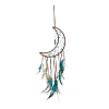 Handmade Leather Woven Net/Web with Feather Wall Hanging Decoration LS-HJEW-G015-08A-2