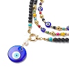 3Pcs 3 Style Lampwork Evil Eye Pendant Necklaces Set NJEW-JN04067-4