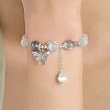 Butterfly Alloy & Cat Eye & Natural Moonstone Round Beaded Charm Bracelets for Women WG9D4EC-01-3