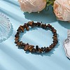 Natural Tiger Eye Chip Beaded Stretch Bracelets for Women Men BJEW-JB10647-01-2