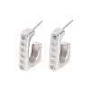 925 Sterling Silver Micro Pave Clear Cubic Zirconia Stud Earrings EJEW-U013-03P-1