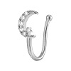 Brass Micro Pave Clear Cubic Zirconia Clip on Nose Rings WG43D72-07-2