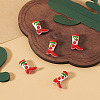 5Pcs Boot Baking Paint Glass Enamel  Beads LAMP-TADJ0001-08H-5