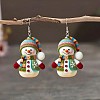 Christmas Snowman Acrylic Pendant Necklaces & Dangle Earrings Sets WG13ED8-03-3