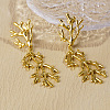 Vintage Stainless Steel Coral Dangle Stud Earrings BC7176-1-1