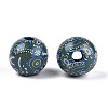 Bohemian Style Printed Schima Wood Beads WOOD-T032-31A-2
