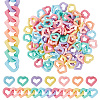 105pcs 7 colors Opaque & Transparent Acrylic Linking Rings OACR-PH0001-99-1