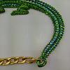 Halloween Crocodile Zinc Alloy Olivine Rhinestone Bib Necklaces for Women FS-WGFFF11-01-4