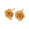 Flower Brass Stud Earring Findings KK-K382-33G-1