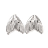 Non-Tarnish Mermaid Tail 304 Stainless Steel Stud Earrings for Women EJEW-L272-004P-1