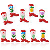 5Pcs Boot Baking Paint Glass Enamel  Beads LAMP-TADJ0001-08-2
