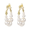 Shell Pearl Beaded Dangle Stud Earrings EJEW-JE06362-01-2