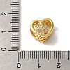 Heart with Paw Print Pattern Rack Plating Brass Micro Pave Cubic Zirconia European Beads KK-G511-05A-G-3