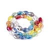 Electroplate Transparent Glass Beads Strands EGLA-Q135-8x11MM-03A-3