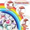100Pcs Two Tone UV Plating Opaque Acrylic Beads OACR-CJ0001-34-3