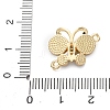 Brass Micro Pave Clear Cubic Zirconia Butterfly Connector Charms KK-C161-01G-11-3