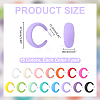 15 Pairs 15 Colors Acrylic C-Shaped Stud Earrings EJEW-WR0001-012-2
