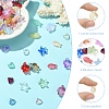 120Pcs 4 Styles Transparent Spray Painted Glass Beads GLAA-YW0004-32-2