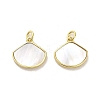 Brass Pave Shell Shell Shape Charms with Jump Ring KK-K365-08D-G-1