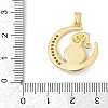 Brass Micro Pave Clear Cubic Zirconia with Glass Pendants KK-G524-01G-03-3