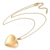 304 Stainless Steel Heart Locket Pendant Cable Chain Necklaces for Women NJEW-M050-04E-G-4