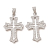 Brass Micro Pave Clear Cubic Zirconia Pendants CU-CBA1321-01P-1