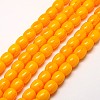 Imitation Amber Resin Drum Beads Strands for Buddhist Jewelry Making RESI-A009D-12mm-01-1