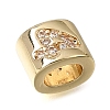 Brass Micro Pave Clear Cubic Zirconia Beads CU-CBAA19F-01G-E-3