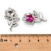 UV Plating Alloy Rhinestone Pendants FIND-A054-02S-3
