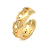 Rack Plating Brass Micro Pave Clear Cubic Zirconia Cuff Earrings for Women EJEW-C125-24F-G-4