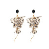 Bohemian Style Alloy & Leopard Print Cloth Stud Earrings FS-WG62249-01-2
