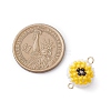 Halloween Glass Peal & Glass Seed Beaded Round Eye Links Connector Charms PALLOY-MZ00948-03-2