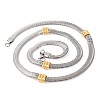 304 Stainless Steel Flat Snake Chain Necklaces for Women NJEW-G140-04GP-2