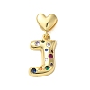Rack Plating Brass Micro Pave Clear Cubic Zirconia Perdants KK-C067-12G-J-1