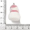 Christmas Flocky Opaque Resin Pendants RESI-C064-01D-3