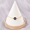 Brass Pave Cubic Zirconia Flower Link Bracelets for Women KK-CBA68DA-07A-G-1